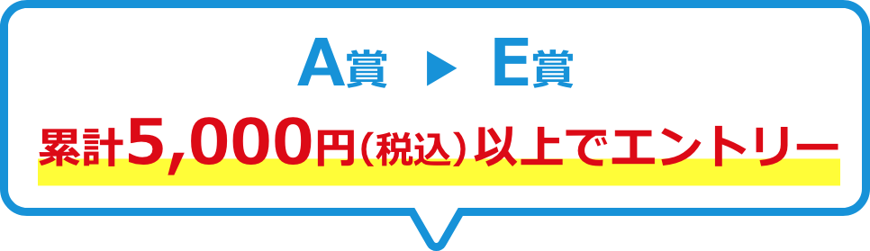 A賞▶︎E賞　5,000円以上でエントリー