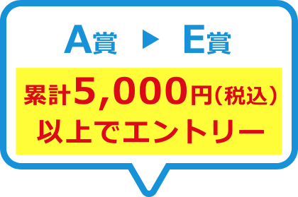 A賞▶︎E賞　5,000円以上でエントリー